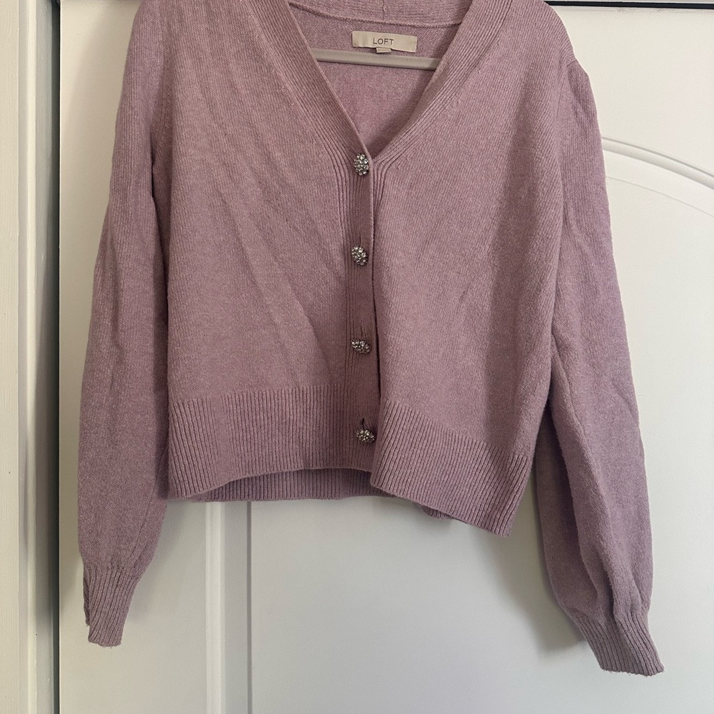 LOFT Button-Up Cardigan with embellished buttons